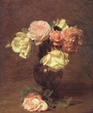 Henri Fantin-Latour White and Pink Roses (nn03) oil painting picture